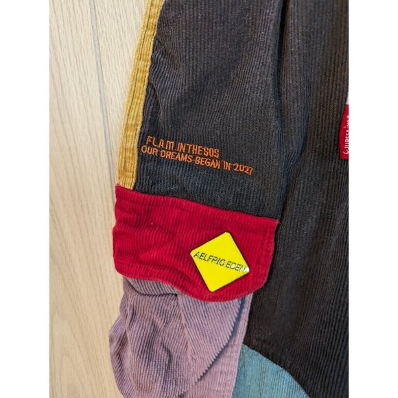 COURSEMYS AELFRIC EDEN Corduroy Patchwork Color Block Cargo Pants M 25” Waist - Picture 4 of 12